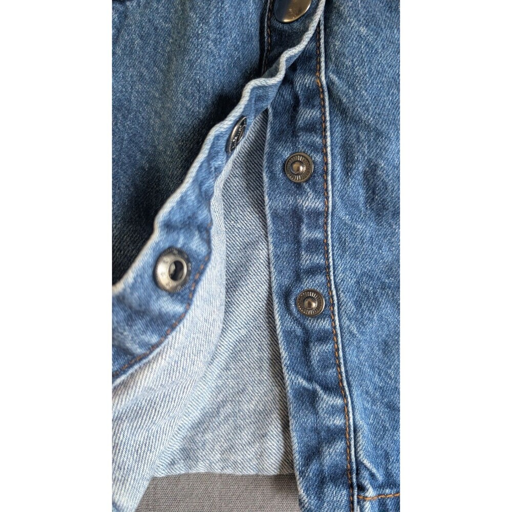 BDG Denim Skirt Medium Wash Blue Jean Snap Button Up With Pockets Women's Size M - Picture 6 of 6